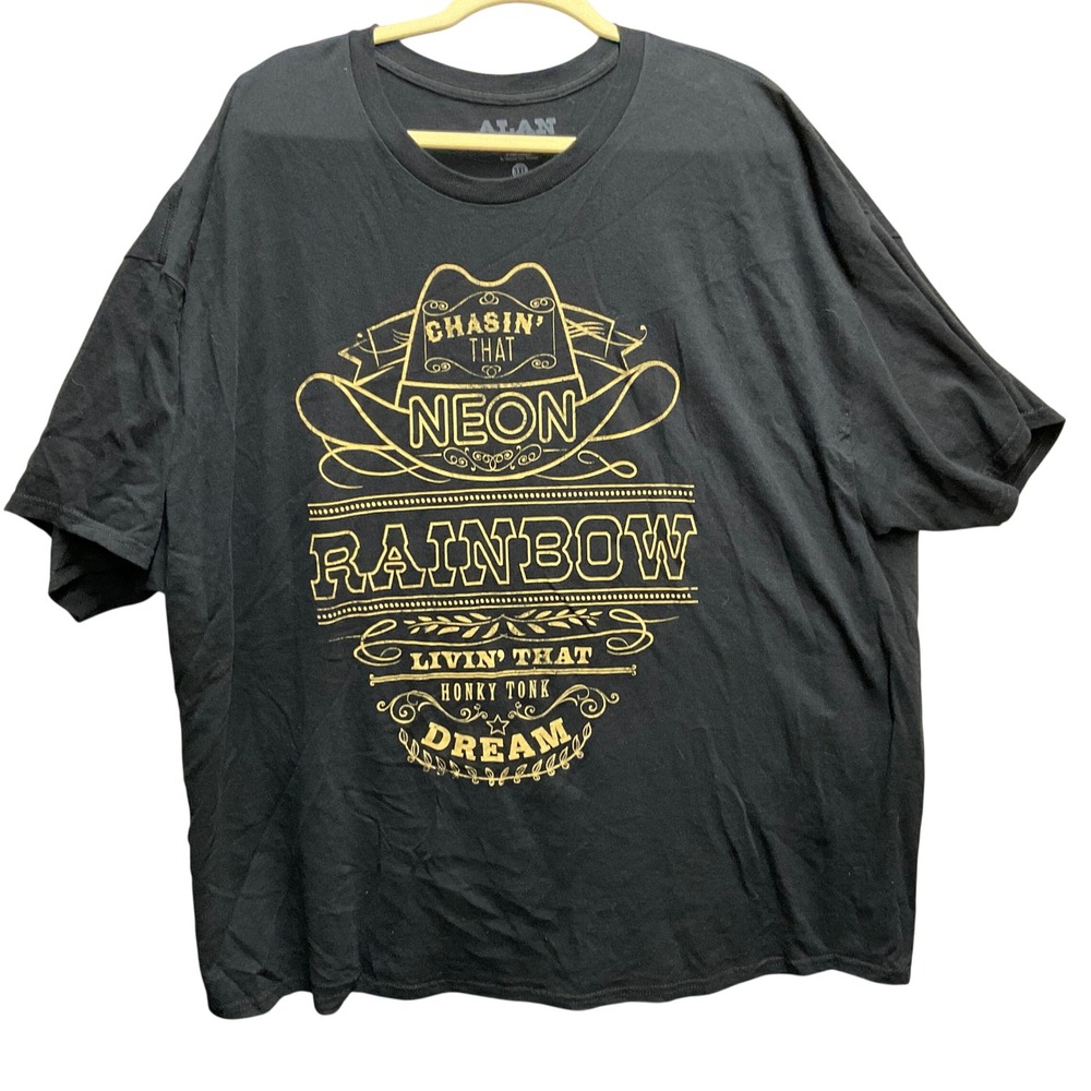 Alan Jackson T Shirt 3XL Black Neon Rainbow Honky Tonk Dream Graphic Tee